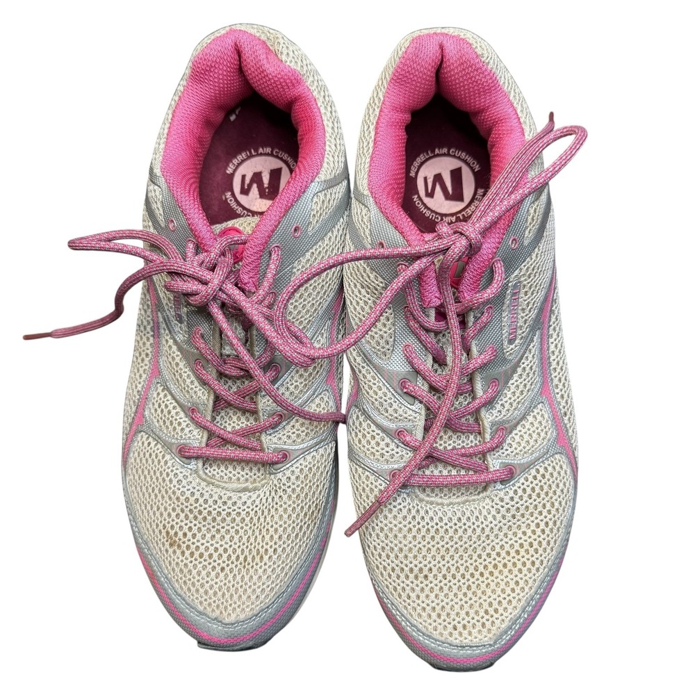 Merrell Shoes Womens Size 10 Beige Pink Mesh Trail Running Sneakers J074908